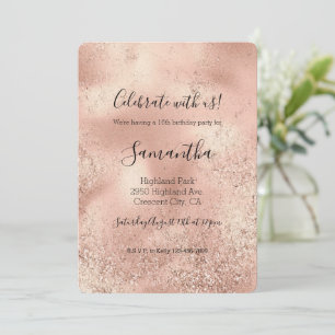 Invitation Glitter Peach Rose