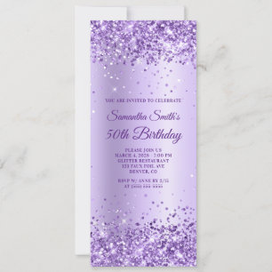Invitation Glitter Violet Royal Satin Lavande 50e Anniversair
