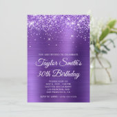 Invitation Glitterie Améthyste Purple 30e anniversaire (Debout devant)