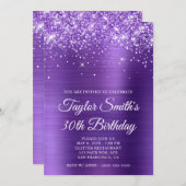 Invitation Glitterie Améthyste Purple 30e anniversaire (Devant / Derrière)