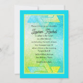 Invitation Glitterie Bat mitzvah de dégradé Turquoise Lime In (Devant)