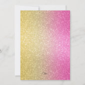 Invitation Glitterie Bat mitzvah rayonnant rose chaud (Dos)