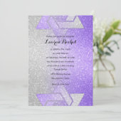 Invitation Glitterie Bat mitzvah rayonnant violet (Debout devant)