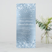 Invitation Glitterie Bleu clair Métallique Look doux 16 (Debout devant)