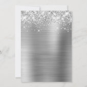 Invitation Glitterie brillante Silver Foil Sweet 16 (Dos)