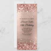 Invitation Glitterie brossé Rose Gold Foil 18e anniversaire (Devant)
