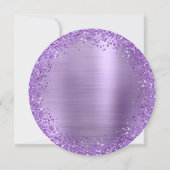 Invitation Glitterie circulaire Purple Foil 50e anniversaire (Dos)