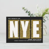 Invitation Glitterie d'or Soirée Cocktail de la Soirée du Nou (Debout devant)
