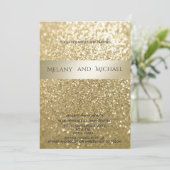 Invitation Glitterie élégante bande dorée moderne élégant (Debout devant)
