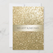 Invitation Glitterie élégante bande dorée moderne élégant (Dos)