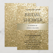 Invitation Glitterie élégante bande dorée moderne élégant (Devant / Derrière)