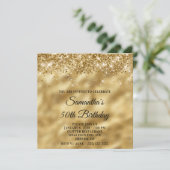 Invitation Glitterie Glossy Gold Metallic Look 50e anniversai (Debout devant)