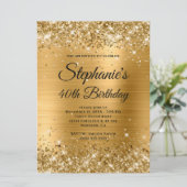 Invitation Glitterie Or Foil Fancy Monogramme 40e Anniversair (Debout devant)