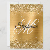 Invitation Glitterie Or Foil Fancy Monogramme 40e Anniversair (Dos)
