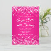 Invitation Glitterie rose chaud Gradient 30e anniversaire (Debout devant)