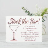 Invitation Glitterie Rose Or Stock le Bar Couples Douche (Debout devant)