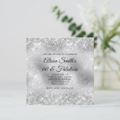 Invitation Glitterie Silver Frosted Glass 60 & Fabuleux (Debout devant)