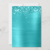 Invitation Glitterie Turquoise Bleu Métallique Douce 16 (Dos)