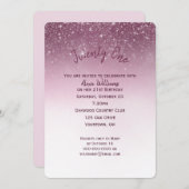 Invitation Glittery 21e fête d'anniversaire (Devant / Derrière)