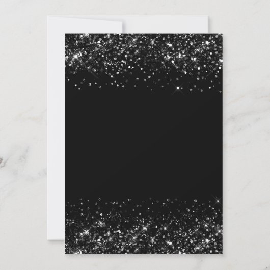 Invitation Glittery Black 50e anniversaire (Dos)