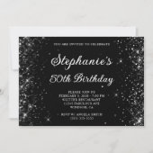 Invitation Glittery Black 50e anniversaire (Devant)