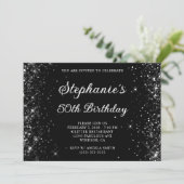 Invitation Glittery Black 50e anniversaire (Debout devant)