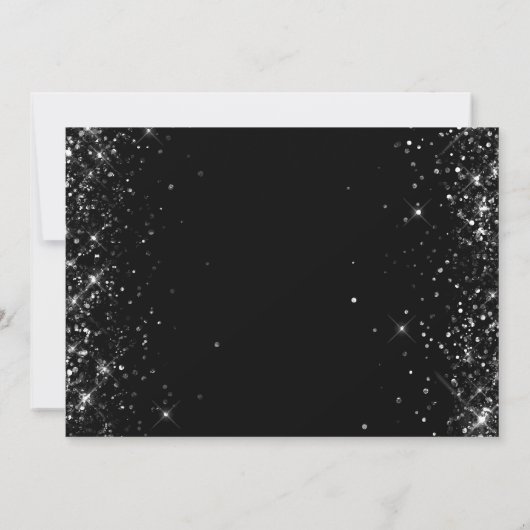 Invitation Glittery Black 50e anniversaire (Dos)
