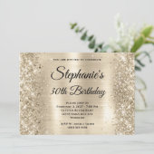 Invitation Glittery Champagne Gold Foil 30e anniversaire (Debout devant)