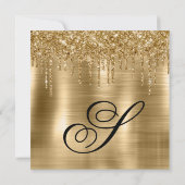 Invitation Glittery Drips Gold Foil 40e anniversaire (Dos)