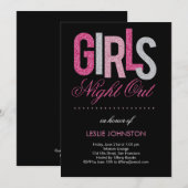 Invitation Glittery Girls Night Out / Bachelorette Party (Devant / Derrière)