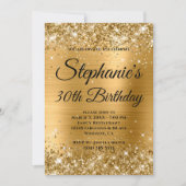Invitation Glittery Gold Fancy Monogramme 30e anniversaire (Devant)