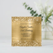 Invitation Glittery Gold Foil 21e anniversaire (Debout devant)