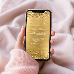 Invitation Glittery Gold Foil 40e anniversaire