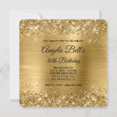 Invitation Glittery Gold Foil Fancy Monogramme 30e anniversai (Devant)