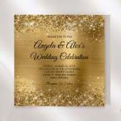Invitation Glittery Gold Foil Mariage élégant