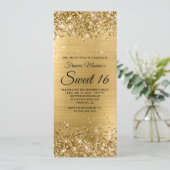 Invitation Glittery Gold Foil Sweet 16 Anniversaire (Debout devant)