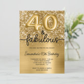 Invitation Glittery Gold Glam 40 et fabuleux (Debout devant)