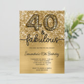 Invitation Glittery Gold Leopard 40 et fabuleux (Debout devant)