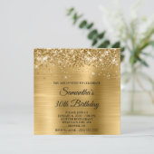 Invitation Glittery Gold Metallic Look 30e anniversaire (Debout devant)