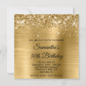 Invitation Glittery Gold Metallic Look 30e anniversaire (Devant)