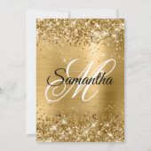 Invitation Glittery Gold Monogramme Anniversaire (Dos)