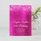 Invitation Glittery Hot Pink 30e anniversaire (Debout devant)