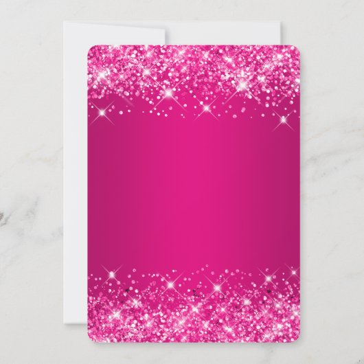 Invitation Glittery Hot rose Framboise Ombre 30e anniversaire (Dos)