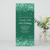 Invitation Glittery Hunter Green 50e anniversaire (Debout devant)