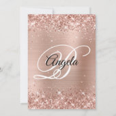Invitation Glittery Light Rose Gold Foil 40e anniversaire (Dos)