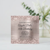 Invitation Glittery Pink Champagne Faux Foil 30th Birthday (Debout devant)