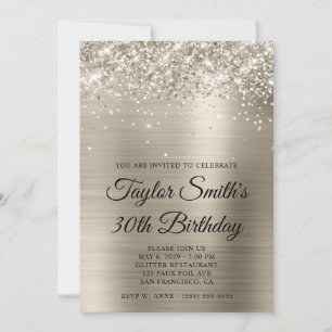 Invitation Glittery Platinum 30e anniversaire