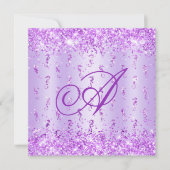 Invitation Glittery Purple Shimmer Diamond Seahorse Anniversa (Devant)