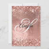 Invitation Glittery Rose Gold brillant Foil 40e anniversaire (Dos)