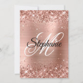 Invitation Glittery Rose Gold Fancy Monogramme 21e anniversai (Dos)